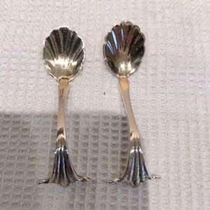 Pair of Tiny Sterling Silver Spoons